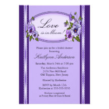 Pansy Floral Frame Bridal Shower Invitation
