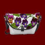 Pansy Floral Garden Rickshaw Messenger Bag messenger bags