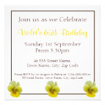Pansy Flowers Birthday Invitation