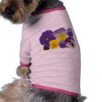pansy flowers doggie tee shirt