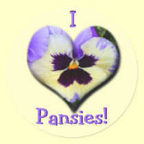 Pansy Heart Sticker--I Love Pansies