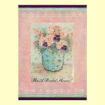 Pansy in Bloom Bridal Shower invitation invitations