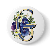 Pansy Initial - G buttons by ArtbyJean Pansy Initial - G buttons