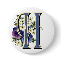 Pansy Initial - H buttons by ArtbyJean Pansy Initial - H buttons