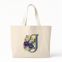 Pansy Initial - J Tote Bag