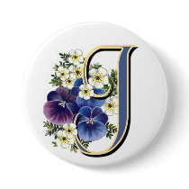 Pansy Initial - J buttons by ArtbyJean Pansy Initial - J buttons