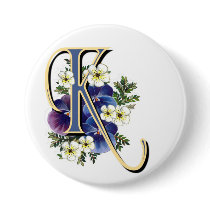 Pansy Initial - K buttons by ArtbyJean Pansy Initial - K buttons