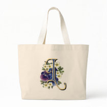 Pansy Initial - L Tote Bag