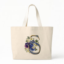 Pansy Initial - S Tote Bag
