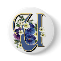 Pansy Initial - U buttons by ArtbyJean Pansy Initial - U buttons