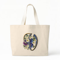 Pansy Initial - V Canvas Bag