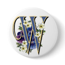 Pansy Initial - W buttons by ArtbyJean Pansy Initial - W buttons