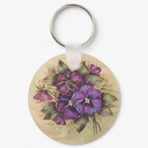 Pansy Keychain by ArtbyJean Pansy Keychain