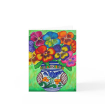 Pansy Parade Note Card by LisaLorenzPaintings Pansy Parade Note Card