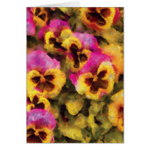 Pansy - Purple & Yellow Pansies Greeting Card