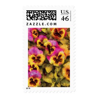 Pansy - Purple & Yellow Pansies stamp