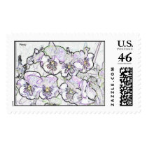 pansy sketch postage