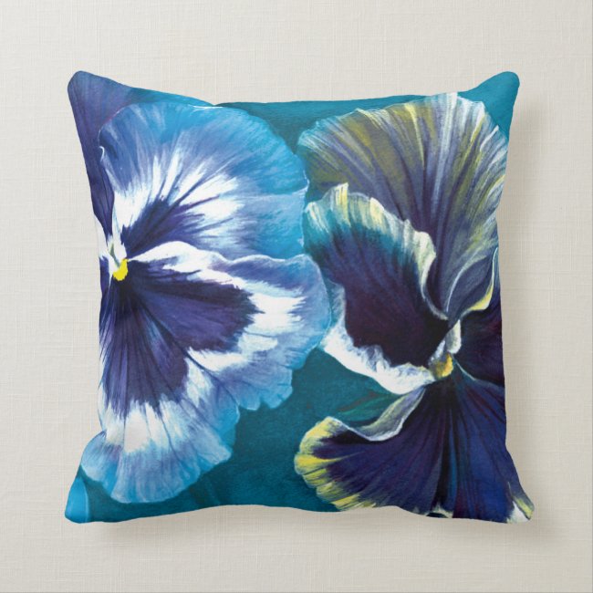 Pansy study fine art floral square pillow