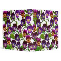 Pansy & Viola Flowers Avery Binder