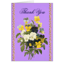 Pansy Violets Botanical Thank You Cards cards