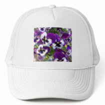 Pansy White Baseball Hat