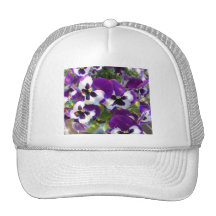 Pansy White Baseball Hat