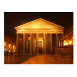 Pantheon at night postcard