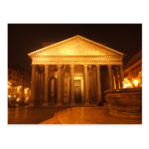 Pantheon at night postcard
