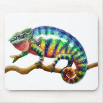 Panther Chameleon Lizard Mousepad by twopurringcats Panther Chameleon Lizard Mousepad