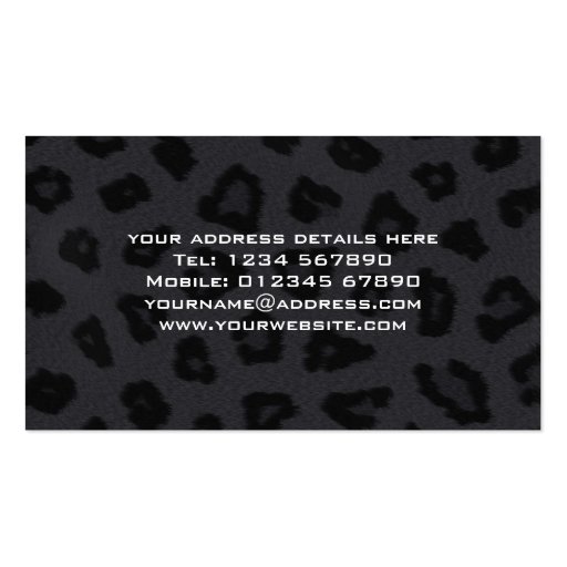 Panther Fur Design Business Card (back side)