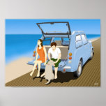 Pao on beach posters
