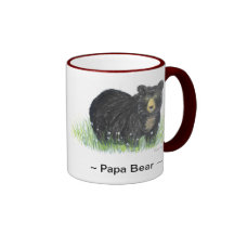 ~Papa Bear ~ Black Bear maroon trim mug