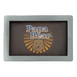 Papa Bear, Cool Fathers Day Vintage Look Belt Buckles