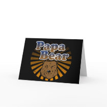 Papa Bear, Cool Fathers Day Vintage Look Greeting Card