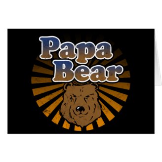 Papa Bear, Cool Fathers Day Vintage Look Greeting Card