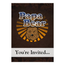 Papa Bear, Cool Fathers Day Vintage Look Cards