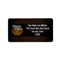 Papa Bear, Cool Fathers Day Vintage Look Address Label