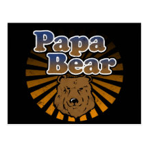 Papa Bear, Cool Fathers Day Vintage Look Post Card