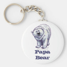 Papa Bear Polar Bear Key Chain