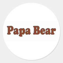 Papa Bear Round Stickers