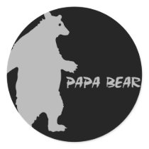 Papa Bear Round Stickers