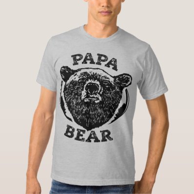 &quot;Papa Bear&quot; Vintage Style Black Bear Dad T Shirt