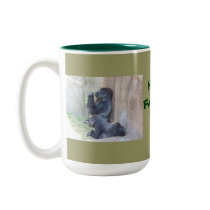 Papa Gorilla and Family, Happy Father's Day mugs by SeaAngel Papa Gorilla and Family, Happy Father's Day mugs