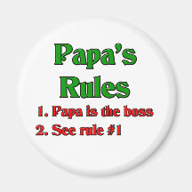 Papa Is The Boss Magnet