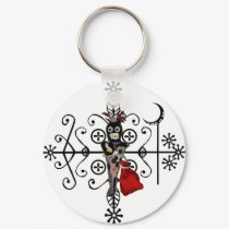 Papa Legba Voodoo Doll Veve Keychain