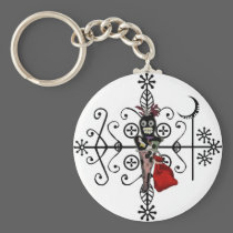 Papa Legba Voodoo Doll Veve Keychain