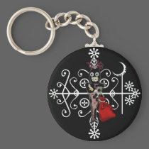 Papa Legba Voodoo Doll Veve Keychain keychains