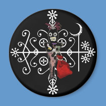 Papa Legba Voodoo Doll Veve Magnet by voodoomama Papa Legba Voodoo Doll Veve Magnet
