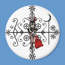 Papa Legba Voodoo Doll Veve Magnet by voodoomama Papa Legba Voodoo Doll Veve Magnet