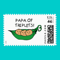 Papa of Triplets Pod stamps